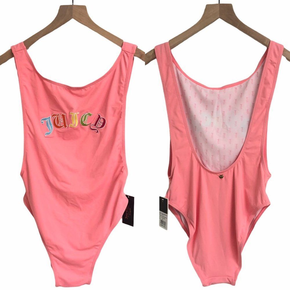 New Juicy Couture Pink One Piece Swimsuit - Size M
